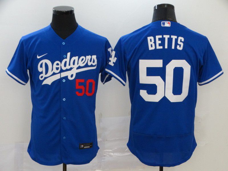 Men Los Angeles Dodgers 50 Betts Blue Elite Nike Elite MLB Jerseys